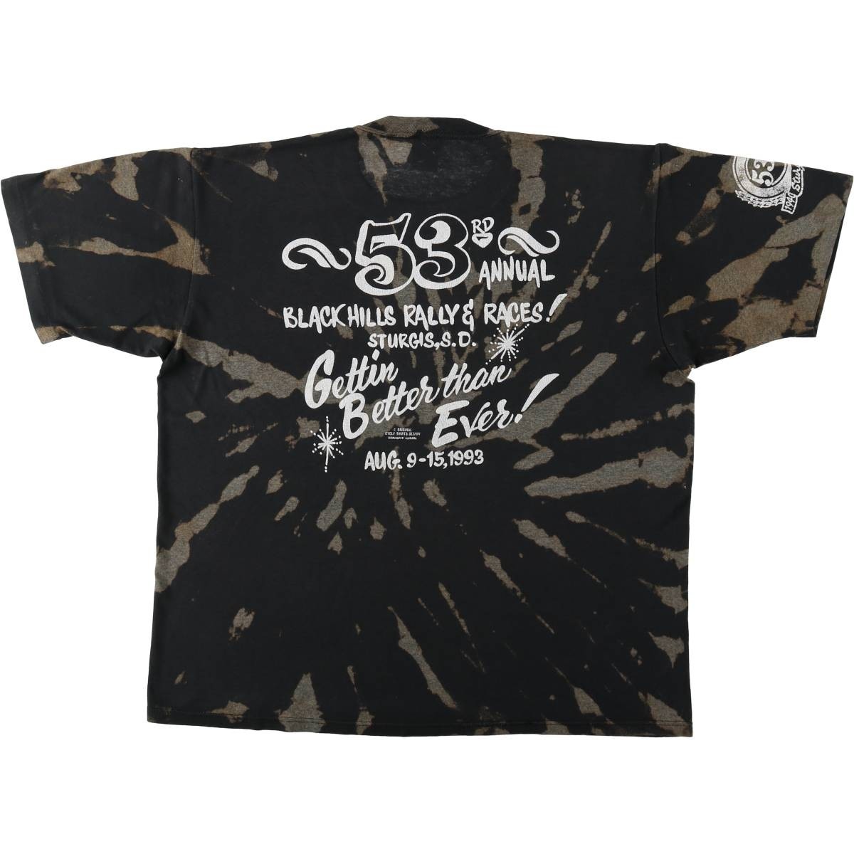 Used 80’S-90’S Jerzees Tie-Dye Pattern Motorcycle T-Shirt Made in USA Men’s …