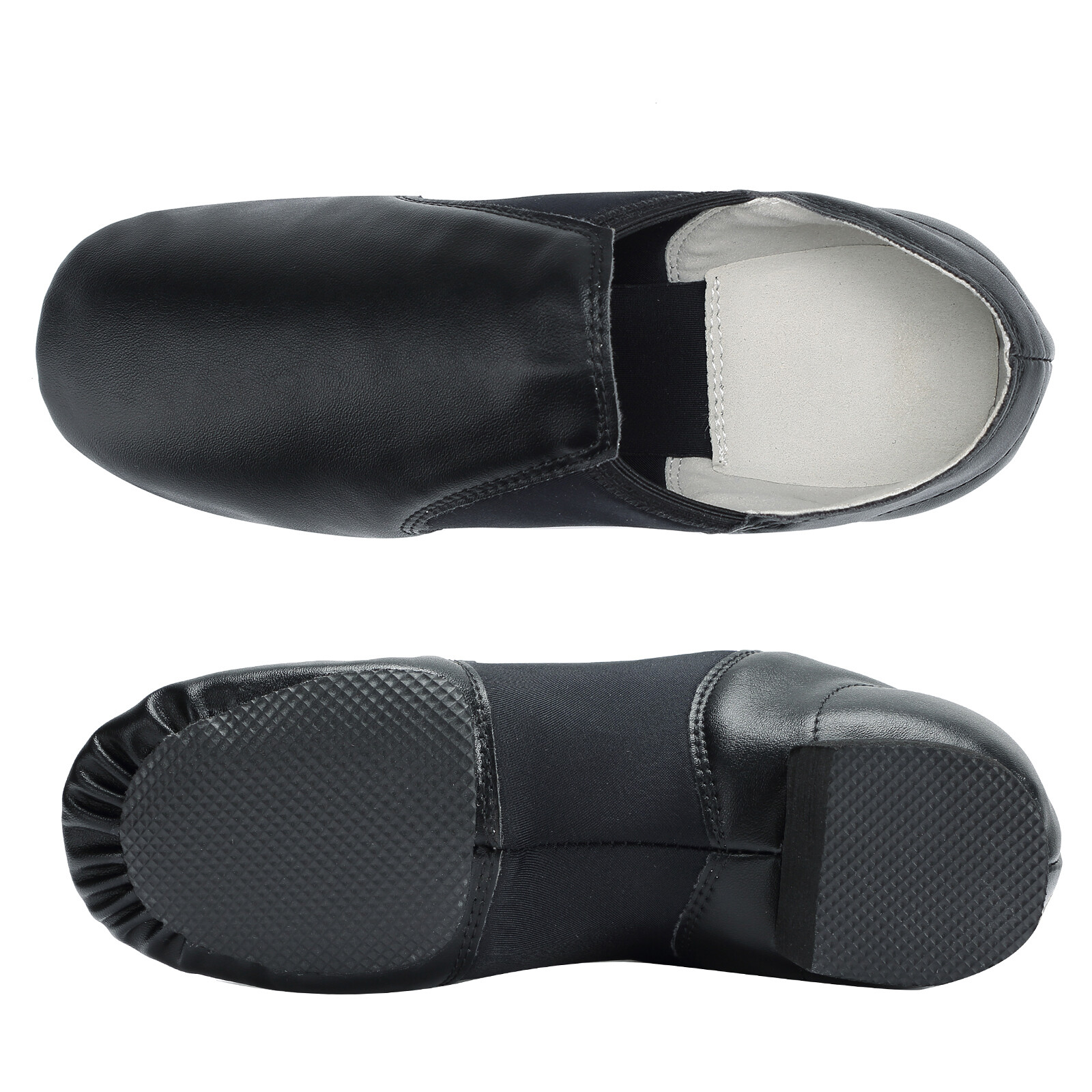 Linodes PU Leather Jazz Shoe Slip On Dance Shoes for Girls Boys Toddler Kid