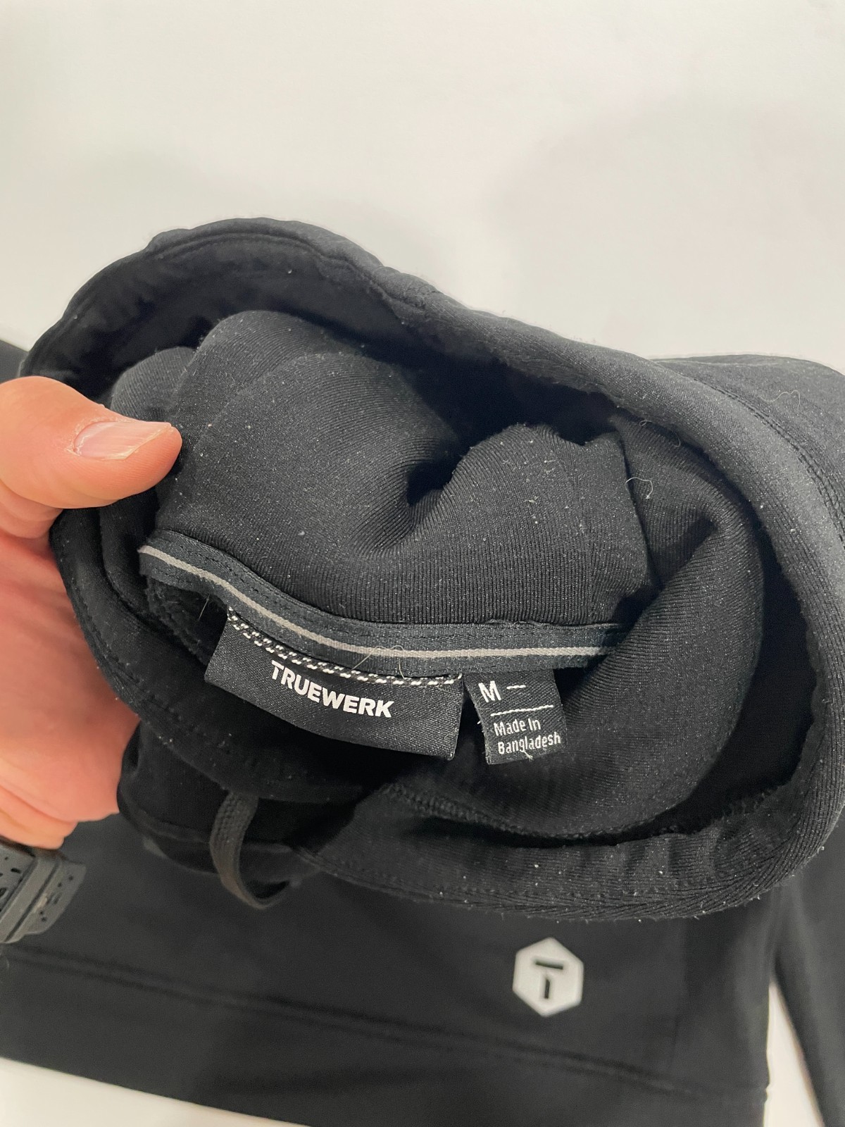 Truewerk M2 Grid Pullover Hoodie Mens Medium Black Workwear Tech Fleece F22