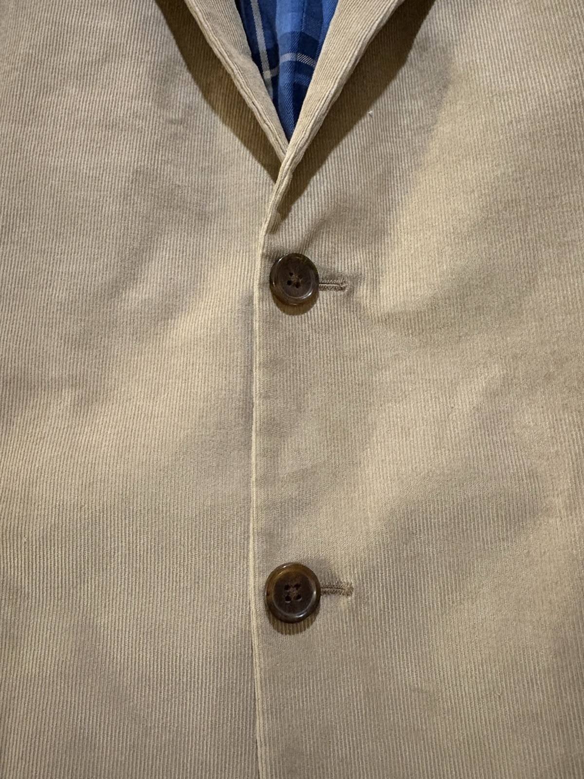 Brooks Brothers Men’s Fitzgerald Fit Beige Corduroy Sport Coat 46R Two-Button