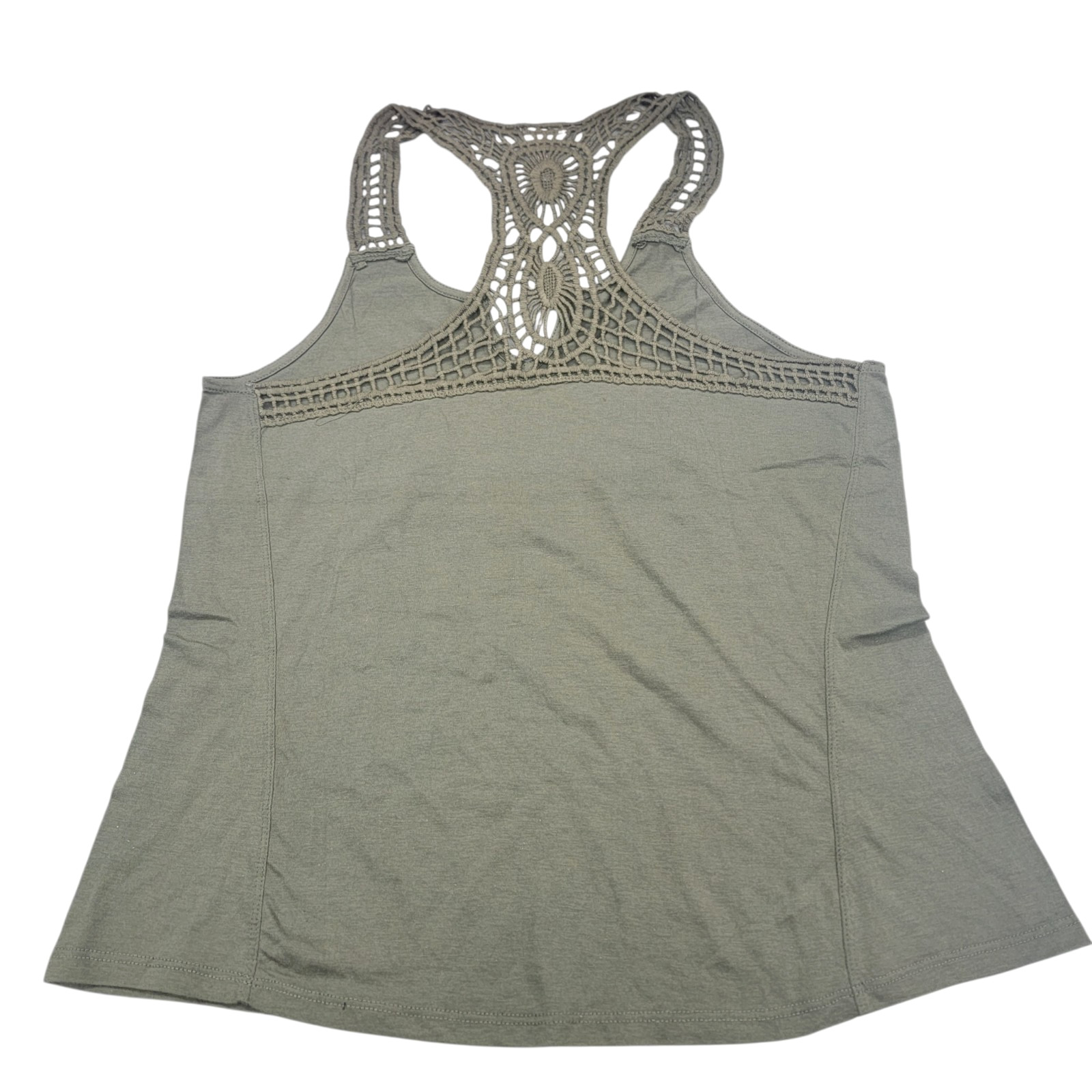 AC/DC For Those About To Rock Womens Size L Racerback Crochet Boho Tank Top NWOT