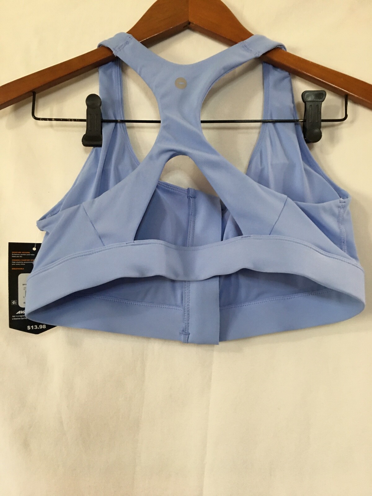 Avia Women’s Seamless Zip Front Medium Support Sports Bra Blue Many sizes NEW