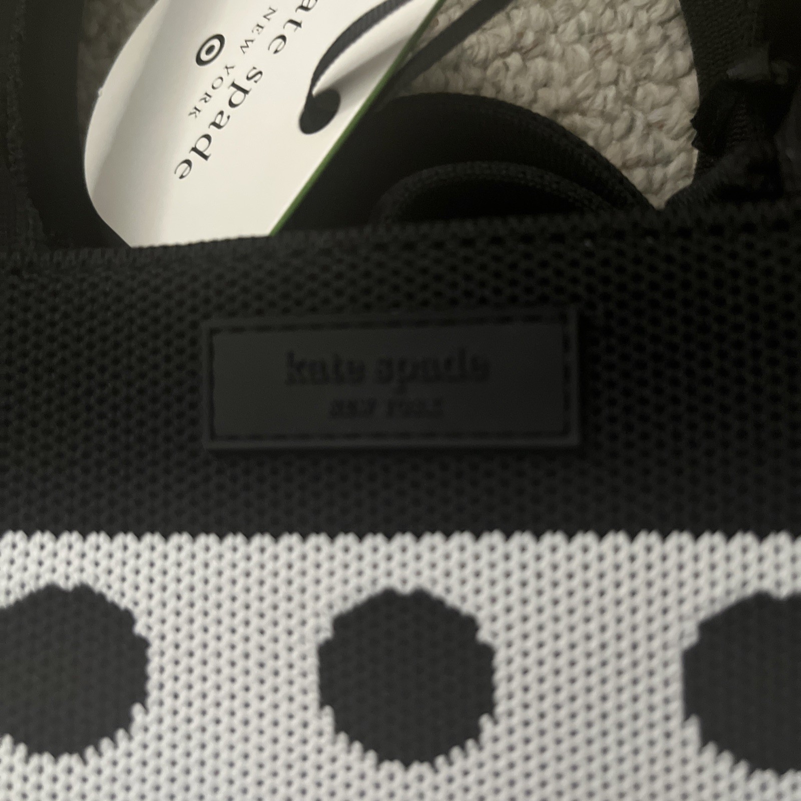 Kate Spade New York x Target Polka Dot Knit Crossbody Bag Purse White Black