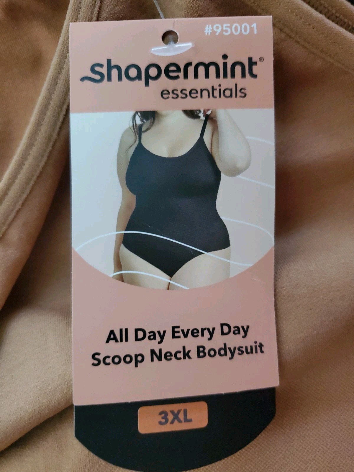 Shapermint Essentials All Day Every Day Scoop Neck Bodysuit 3XL Nude
