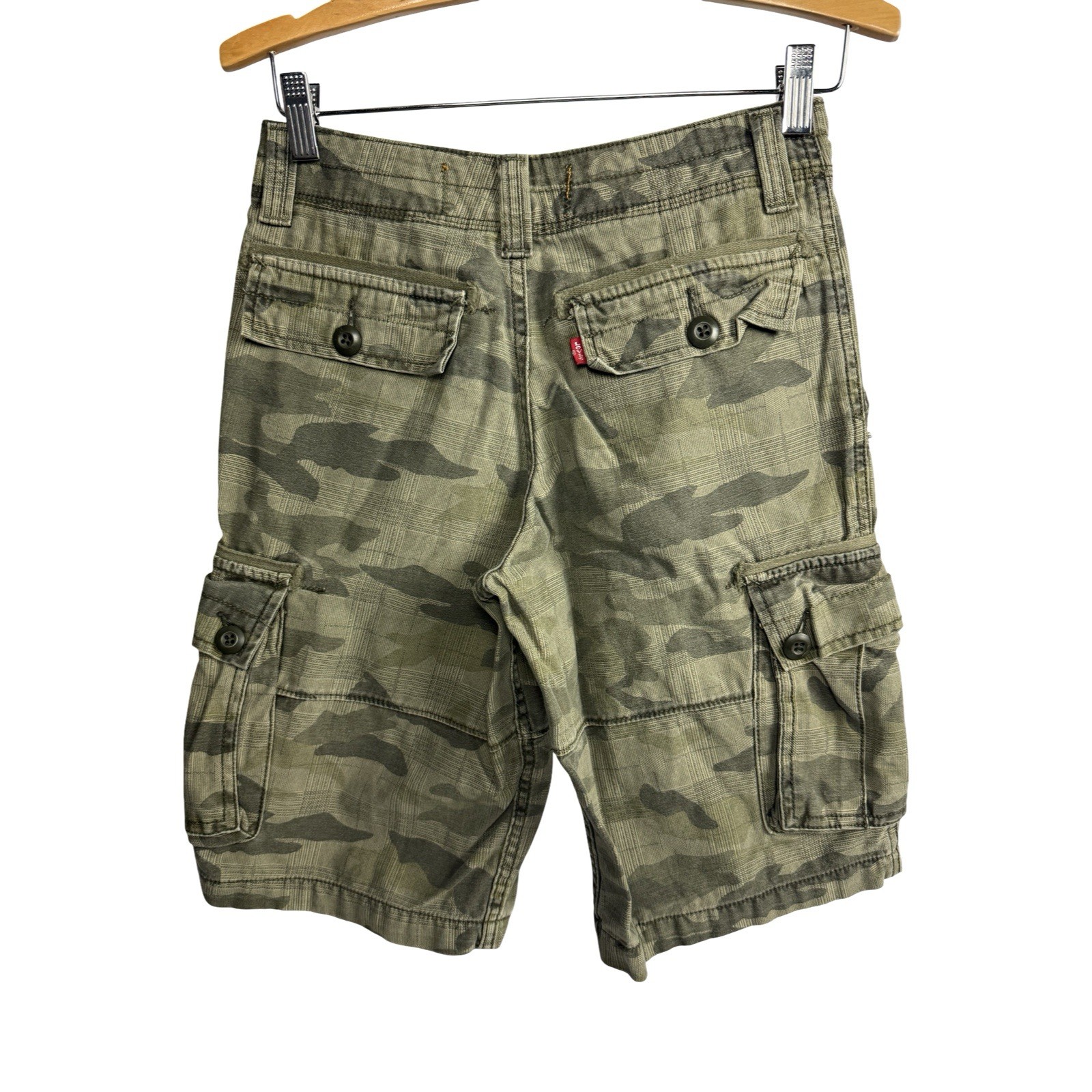 Levi’s Boys Camo Cargo Shorts Size 12 Regular Green Camouflage Youth Pockets