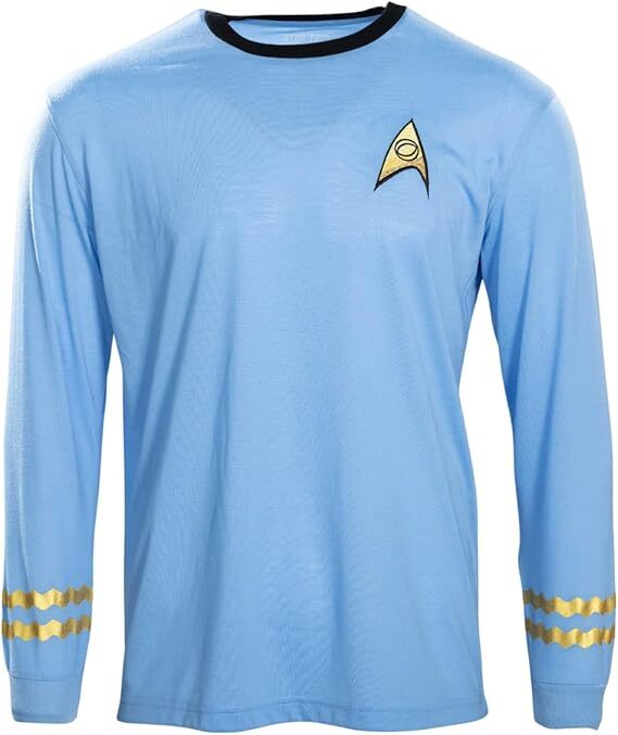 Star Trek Long Sleeve Halloween Costume T-shirt Spock Captain Kirk Cosplay Tee