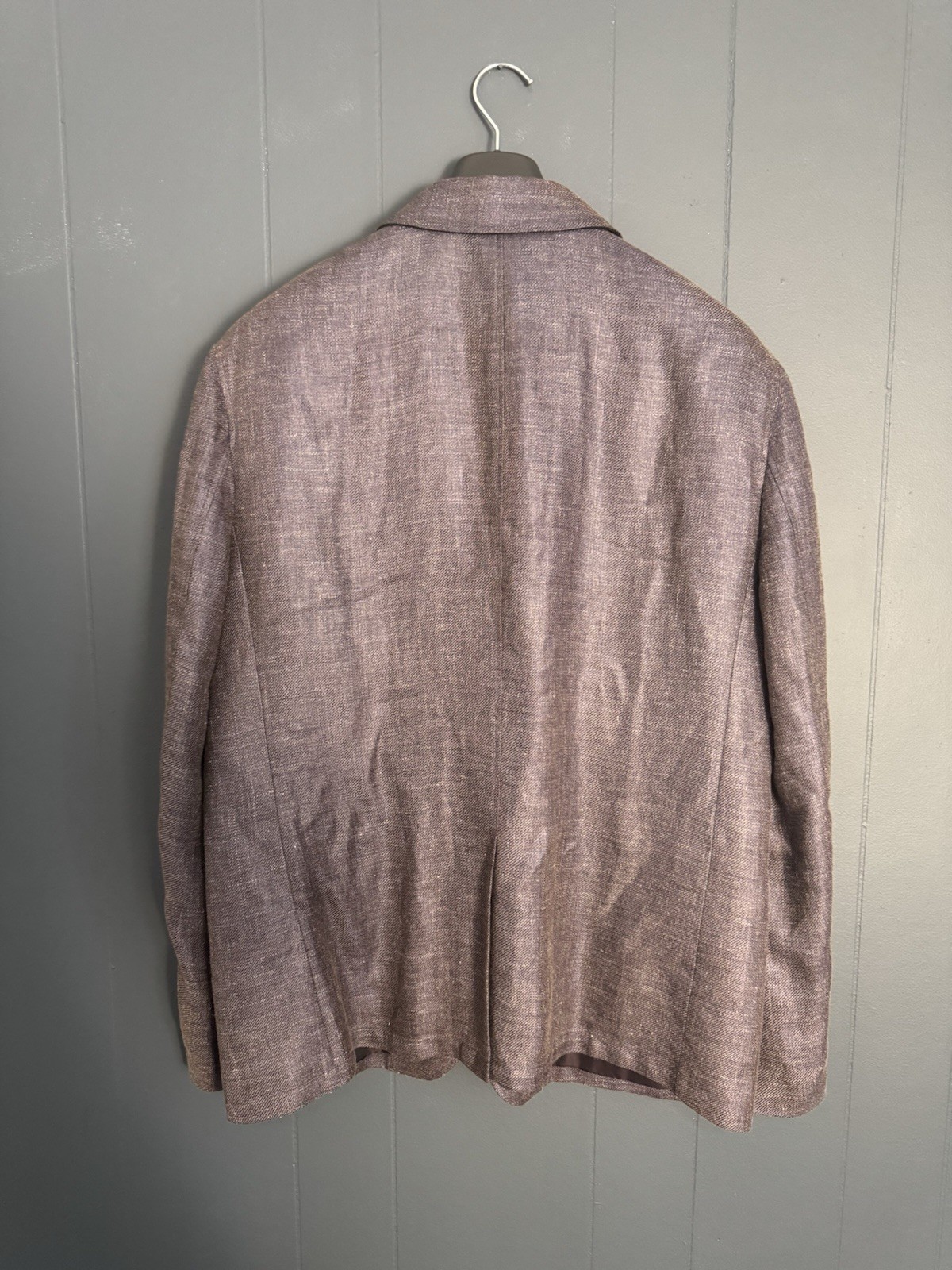 John Varvatos Purple Linen Hook And Bar Blazer 56