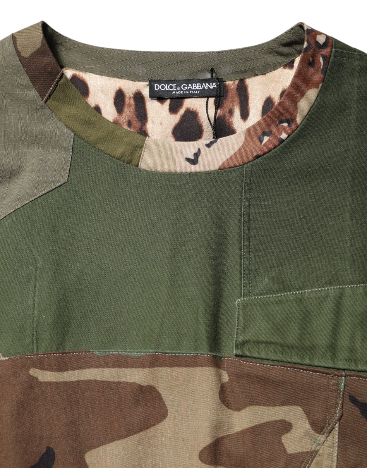 DOLCE & GABBANA T-shirt Multicolor Camouflage Oversized Top IT46/US12/XL 1050usd