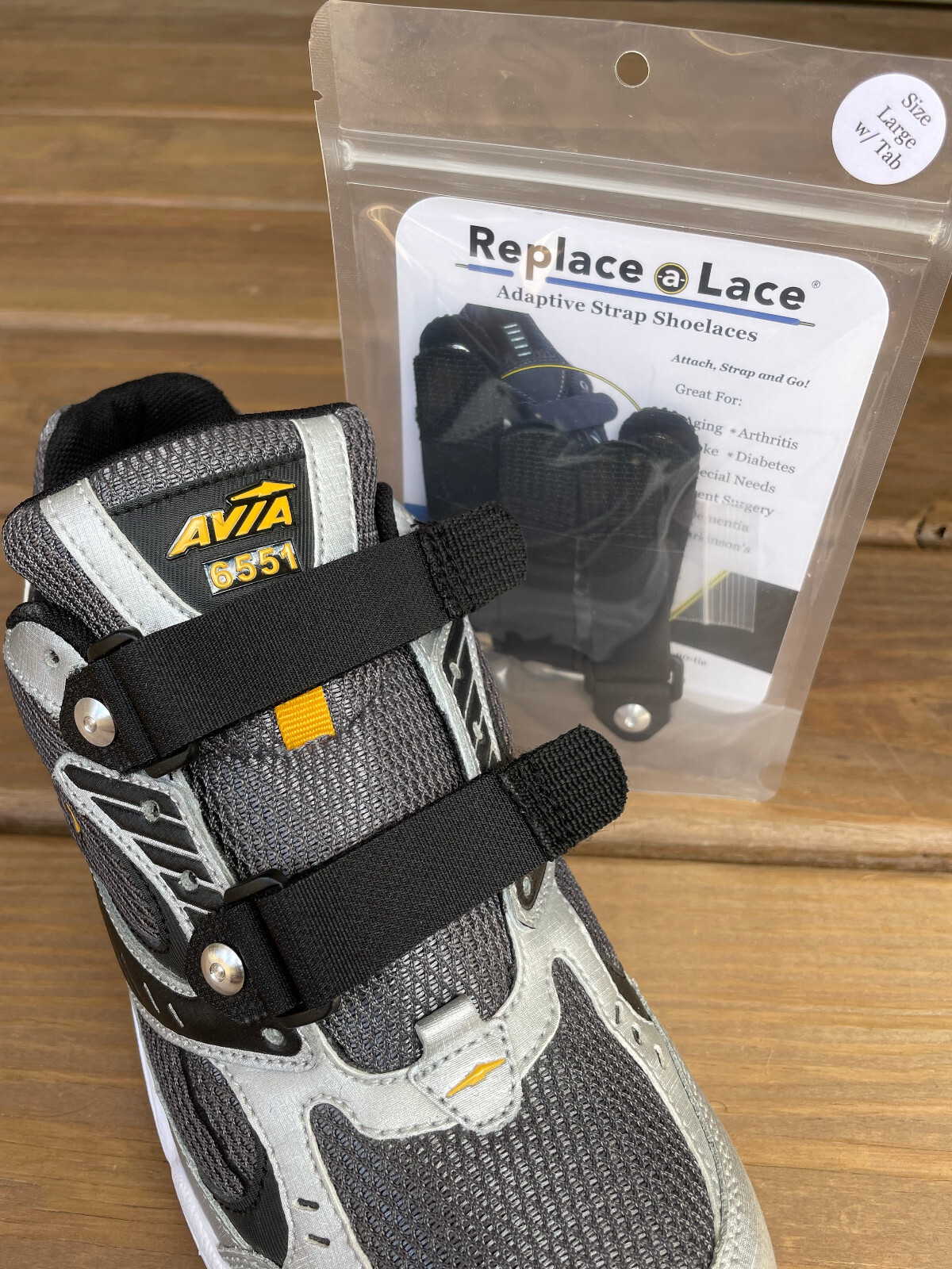 Replace-A-Lace Adaptive Strap Shoelaces With Grab Tab No Tie Shoelaces Set of 4