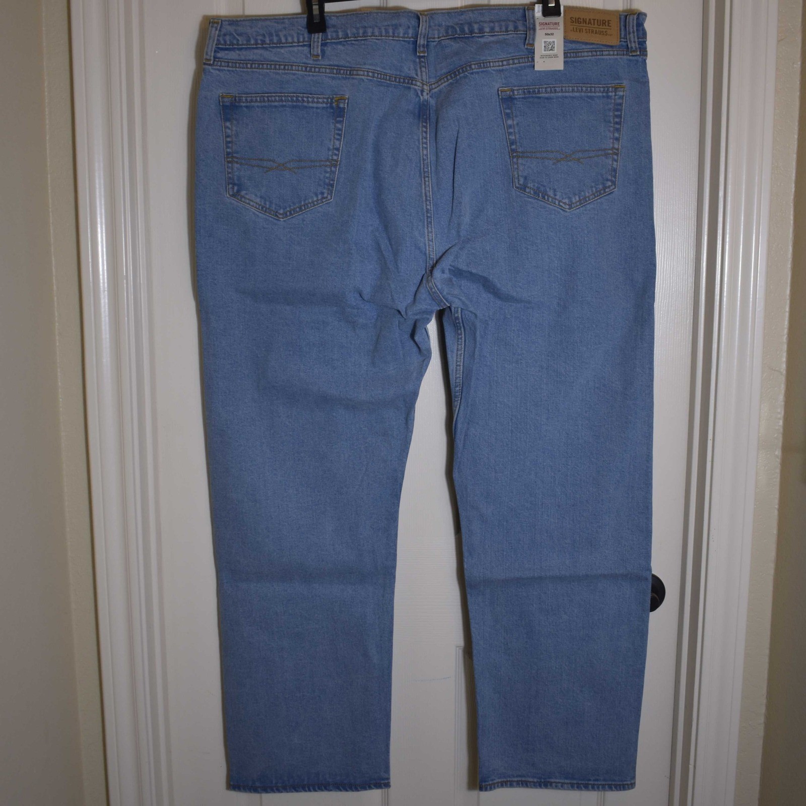 Levi Strauss Signature Regular Fit Jeans Big Tall Mens 50×32 Light Stonewash NWT