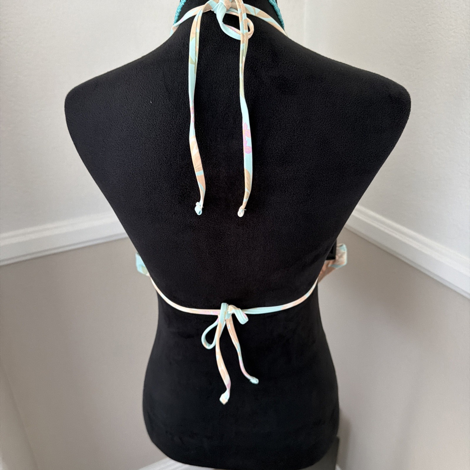 NWT Billabong Beach Babe Triangle Top Bikini Set Moderate Tropical Aqua $99 L