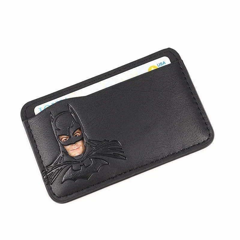 Batman Style PU Leather Wallet with ID Window Card Holder Superhero Mask Design