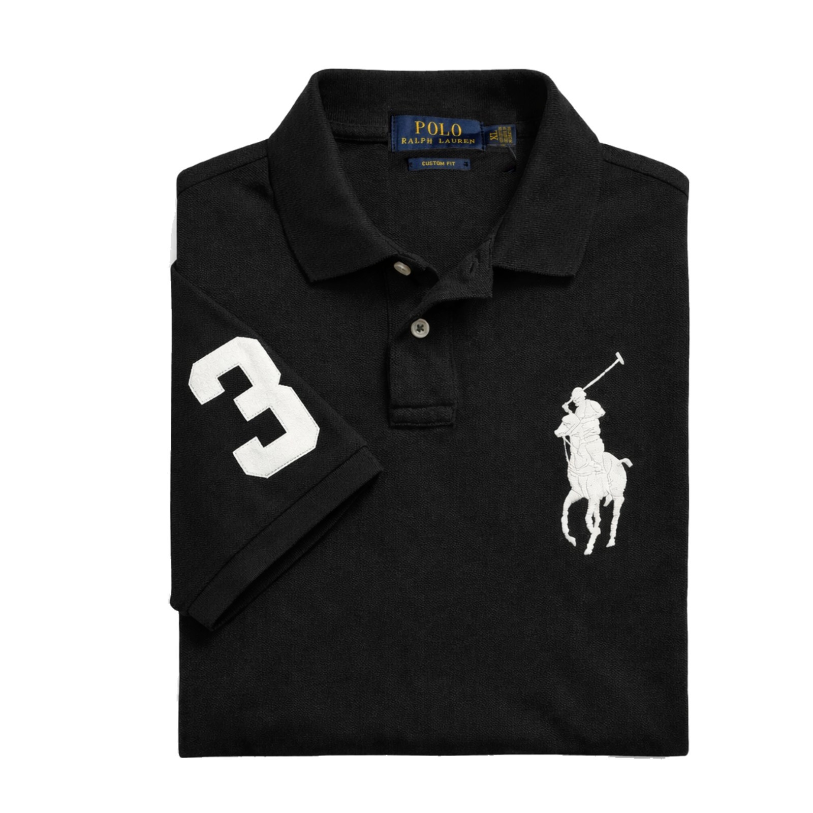 *NWT – POLO RALPH LAUREN Mens Big Pony Custom Fit Polo Shirt – BLACK – S – XXL