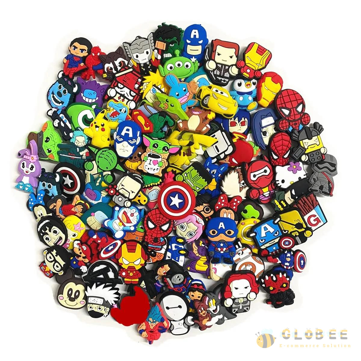 Lot of 100 PCS Random Different Clip Shoe Charms for Shoe Decoration Lovely Cool