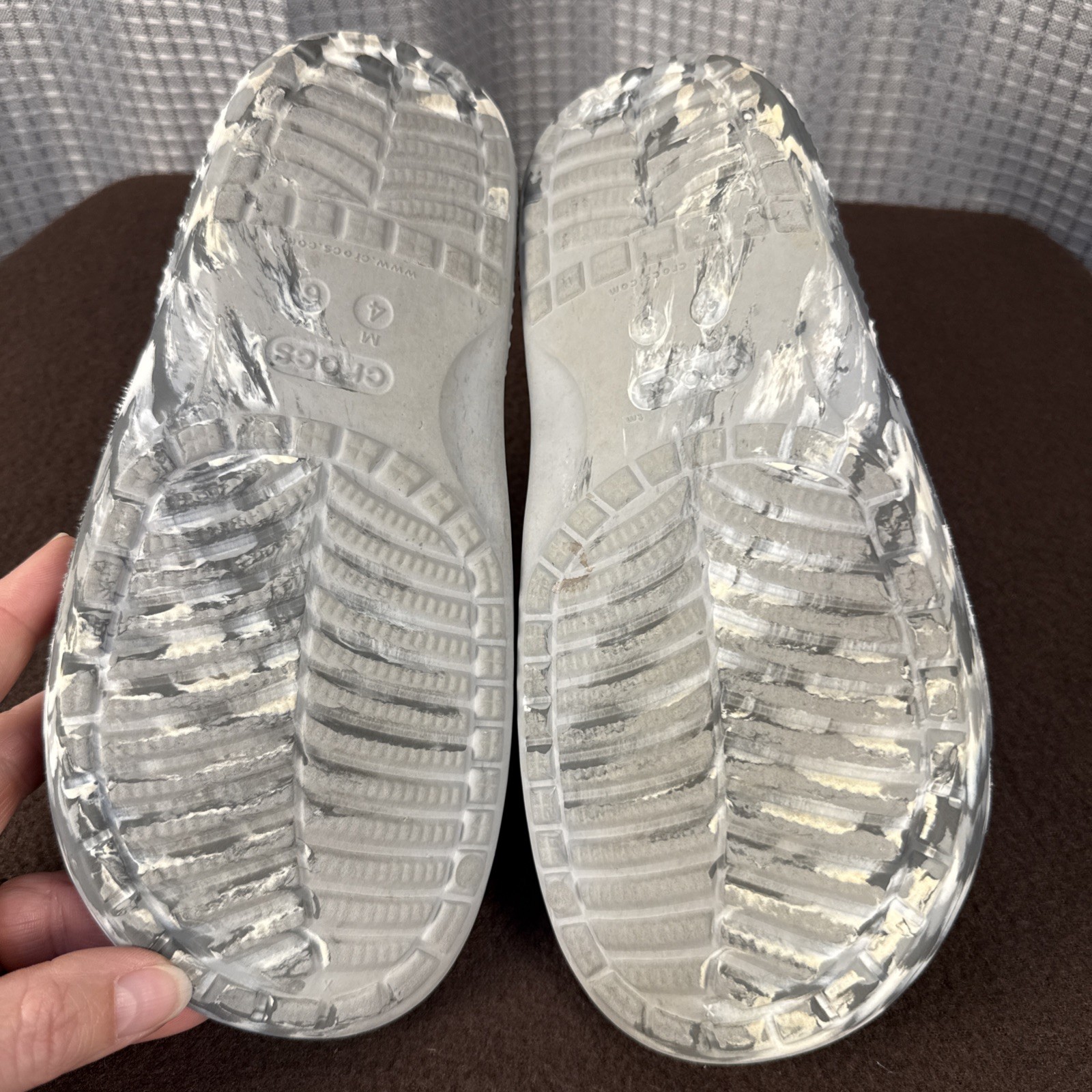 Crocs Marbled Slides Sandals Waterproof Slate Grey Gray Men-4/ Women-6