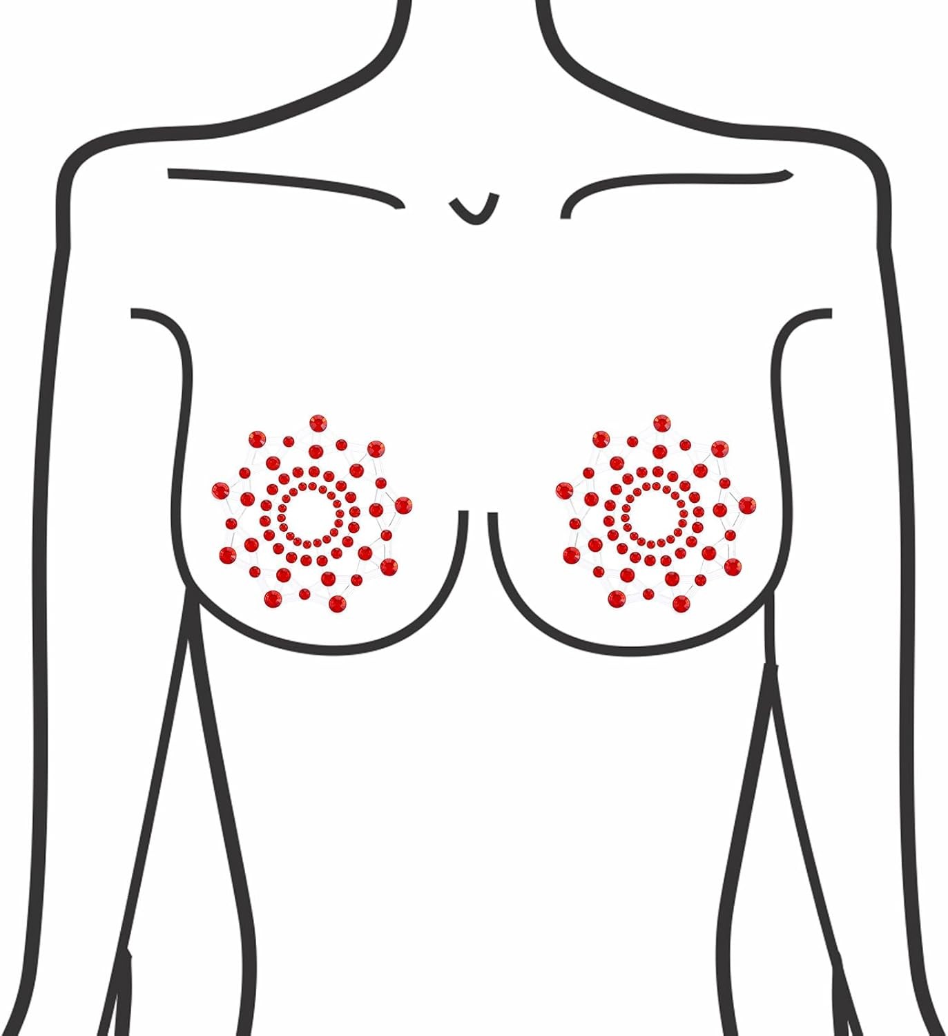 3 Pairs Fun Crystal Rhinestone Breast Nipple Covers, Sexy Nipple Covers