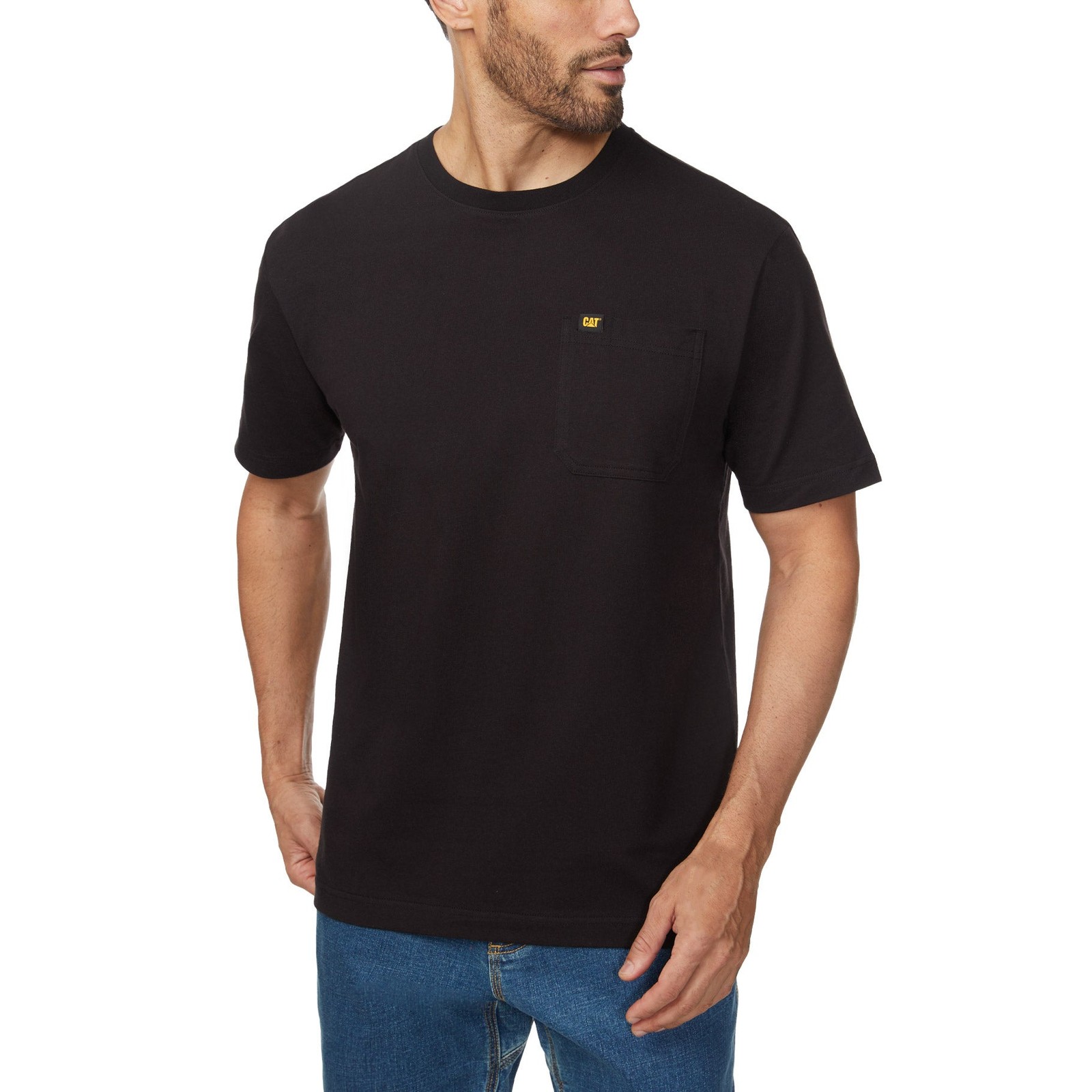 CAT Caterpillar Men’s Pocket T-Shirt 100% Cotton Short Sleeve Workwear Tee S-XXL