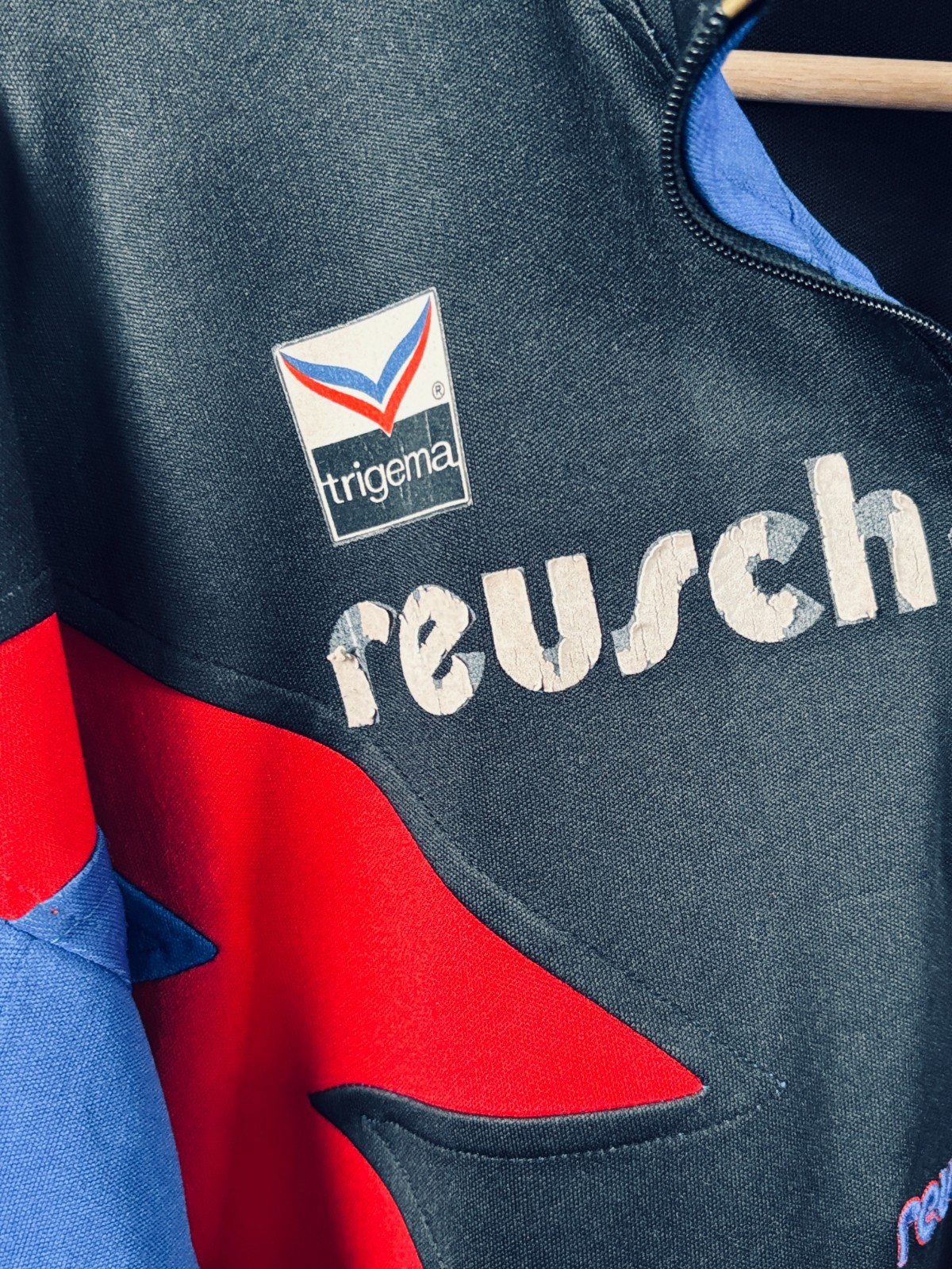 Vintage Reusch Trigema Sweatshirt Mens Large 90s Ski Track Top Germany Retro