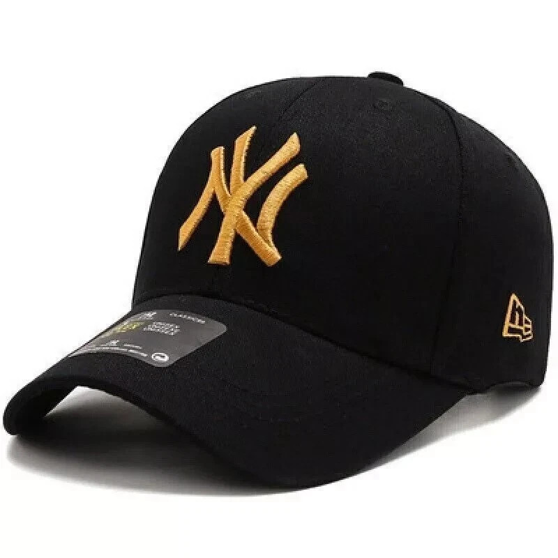 Snapback Cap Cotton Unisex Baseball Hat Adjustable Flat Brim Black Streetwear
