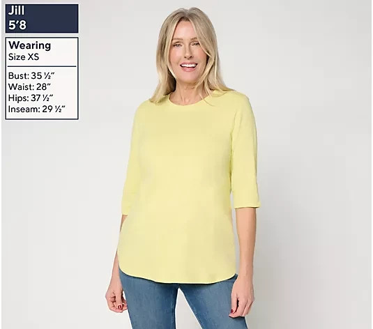 Denim & Co. Essentials Linen Blend 2-Pack Ballet Sleeve Tops NWT A718483