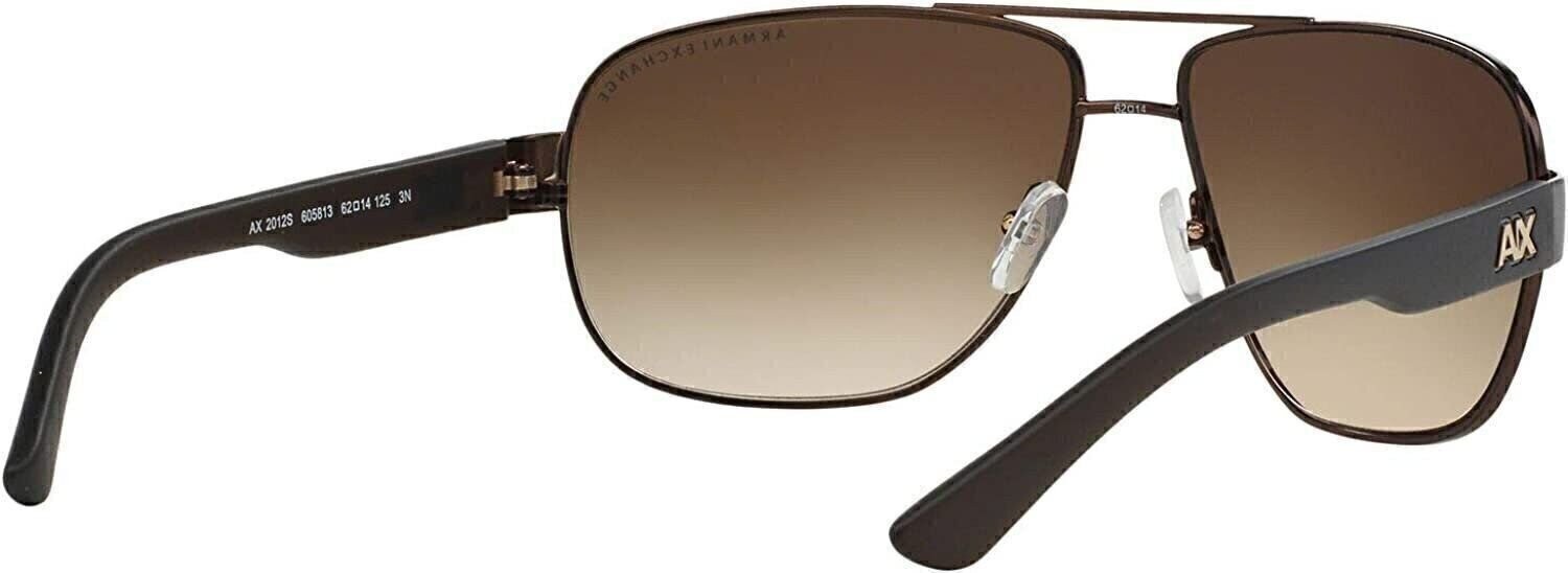 A|X Armani Exchange Men’s AX2012S 605813 Rectangular Metal Sunglasses
