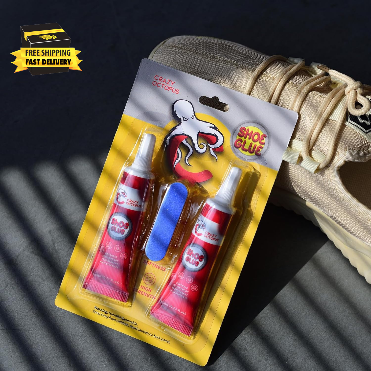 Shoe Glue, Strong, Clear Shoe Repair Glue for Sneakers, Boots, Handbags, Soles,