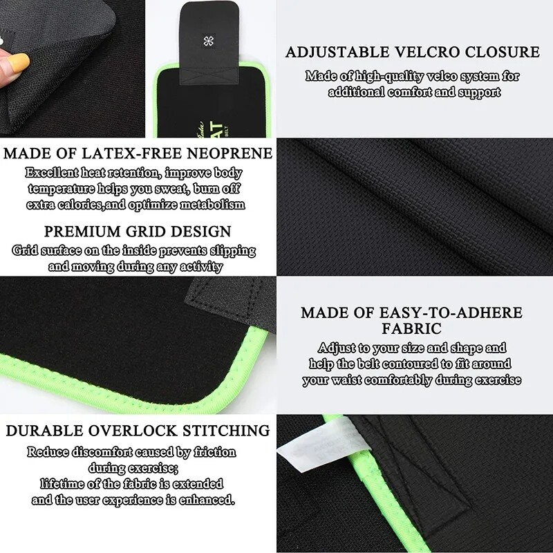 Men&Women Waist Trimmer Belt Burn Fat Sweat Body Shaper Weight Loss Girdle Gym