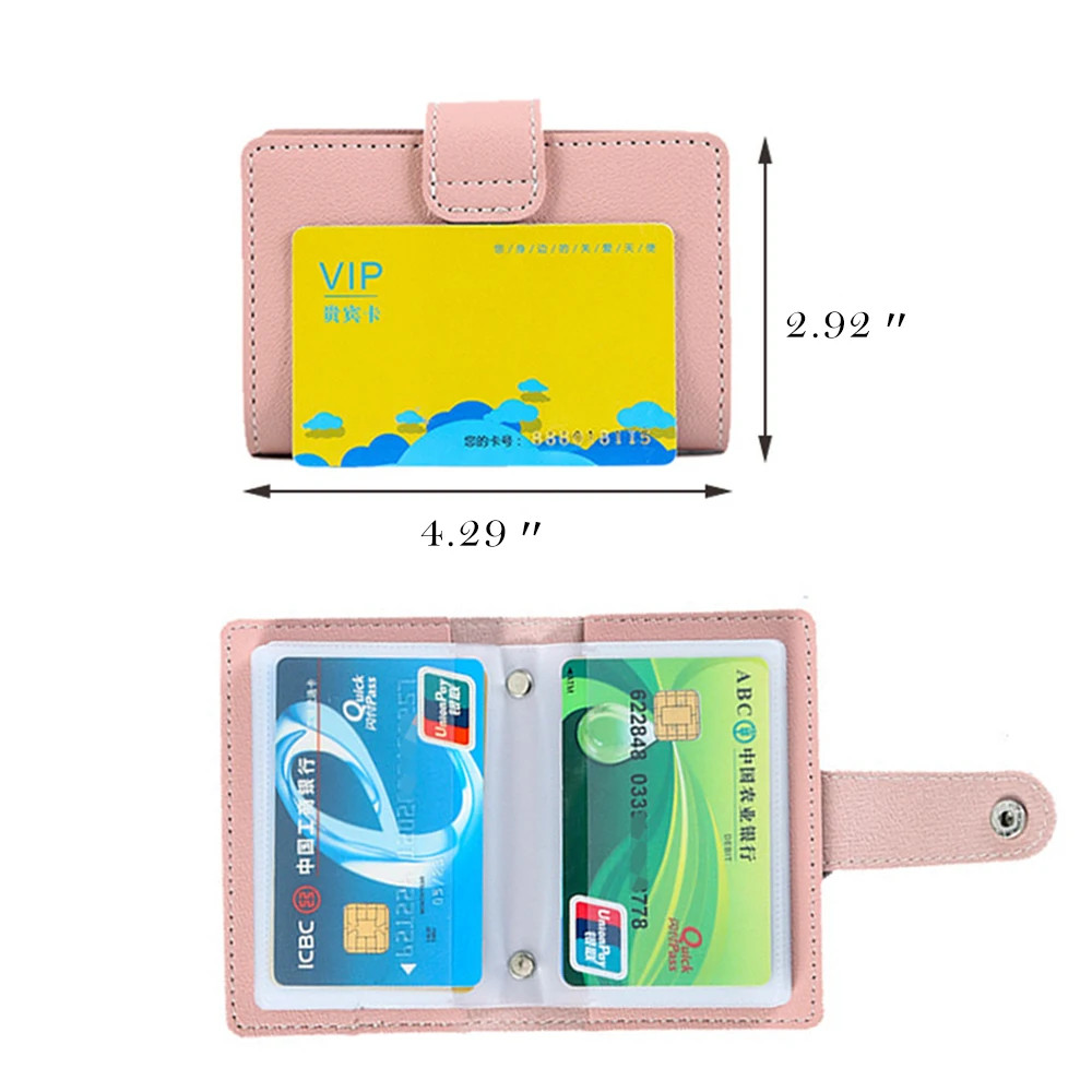 RFID Blocking ID Credit Card Holder 26 Cards Slim PU Leather Pocker Case Wallet