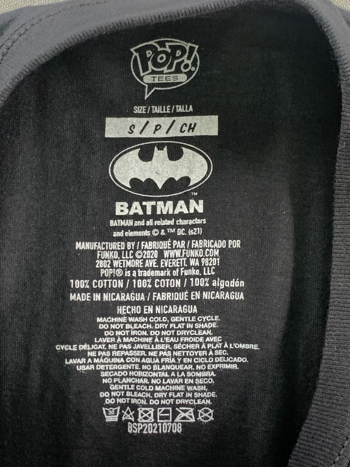 Funko Pop! Tees Joker Shirt Mens Small Black DC Comics Batman Graphic Crewneck