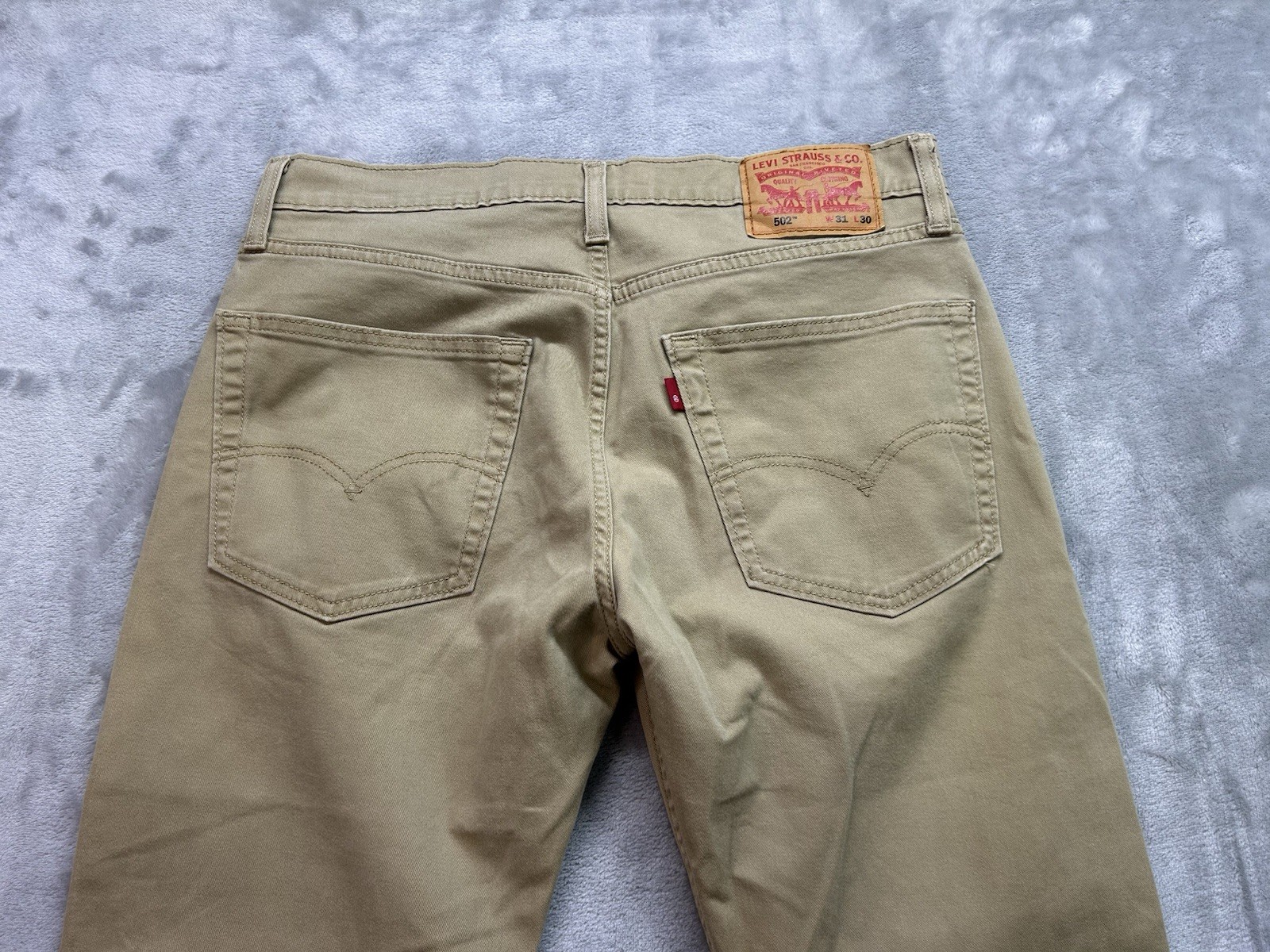 Levis 502 Jeans Mens 31×30 (Fits 32×29) Beige All Seasons Tech Tapered Stretch
