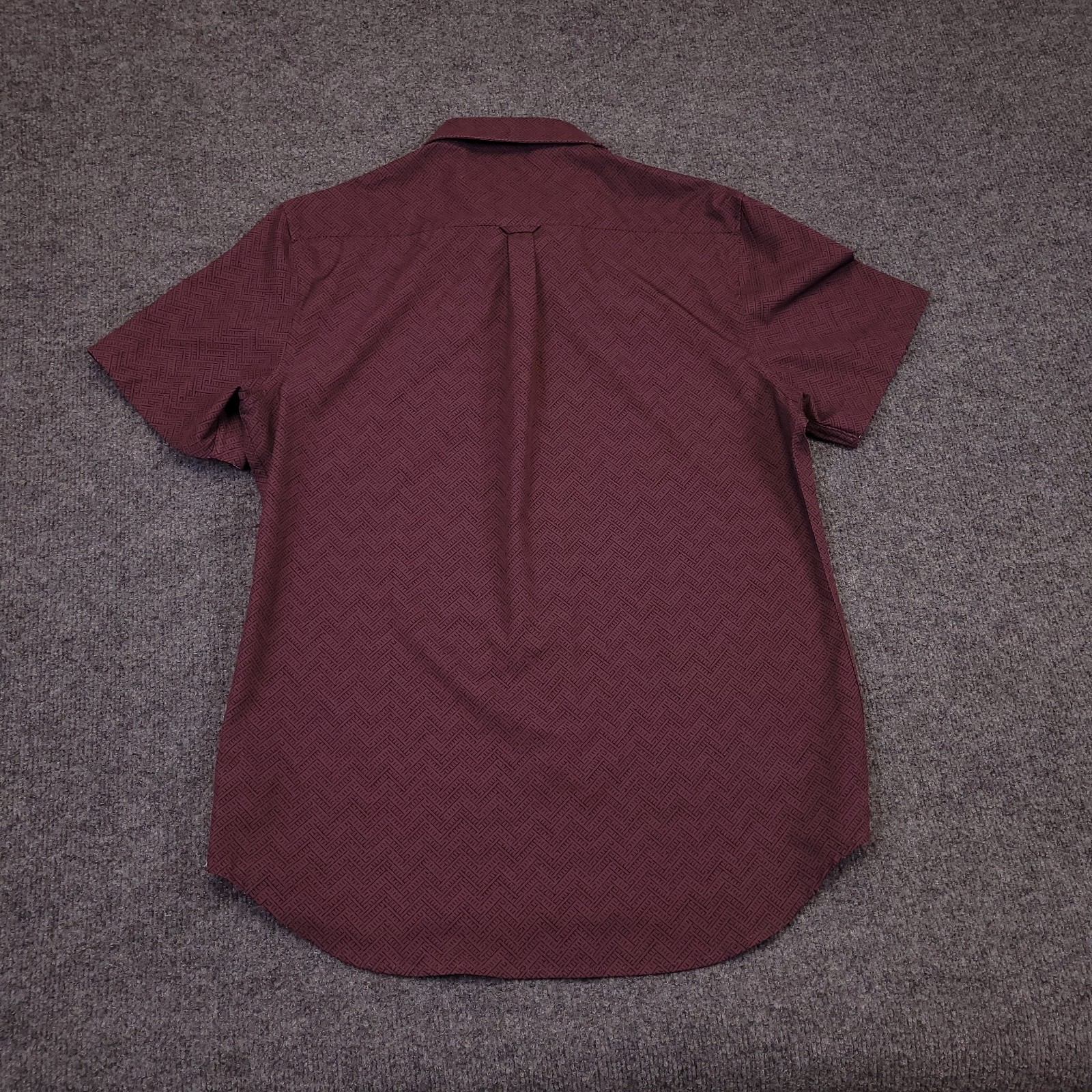 7D 7 Diamonds Groovy Wonder 4 Way Stretch Mens M Button Up Burgandy Geometric