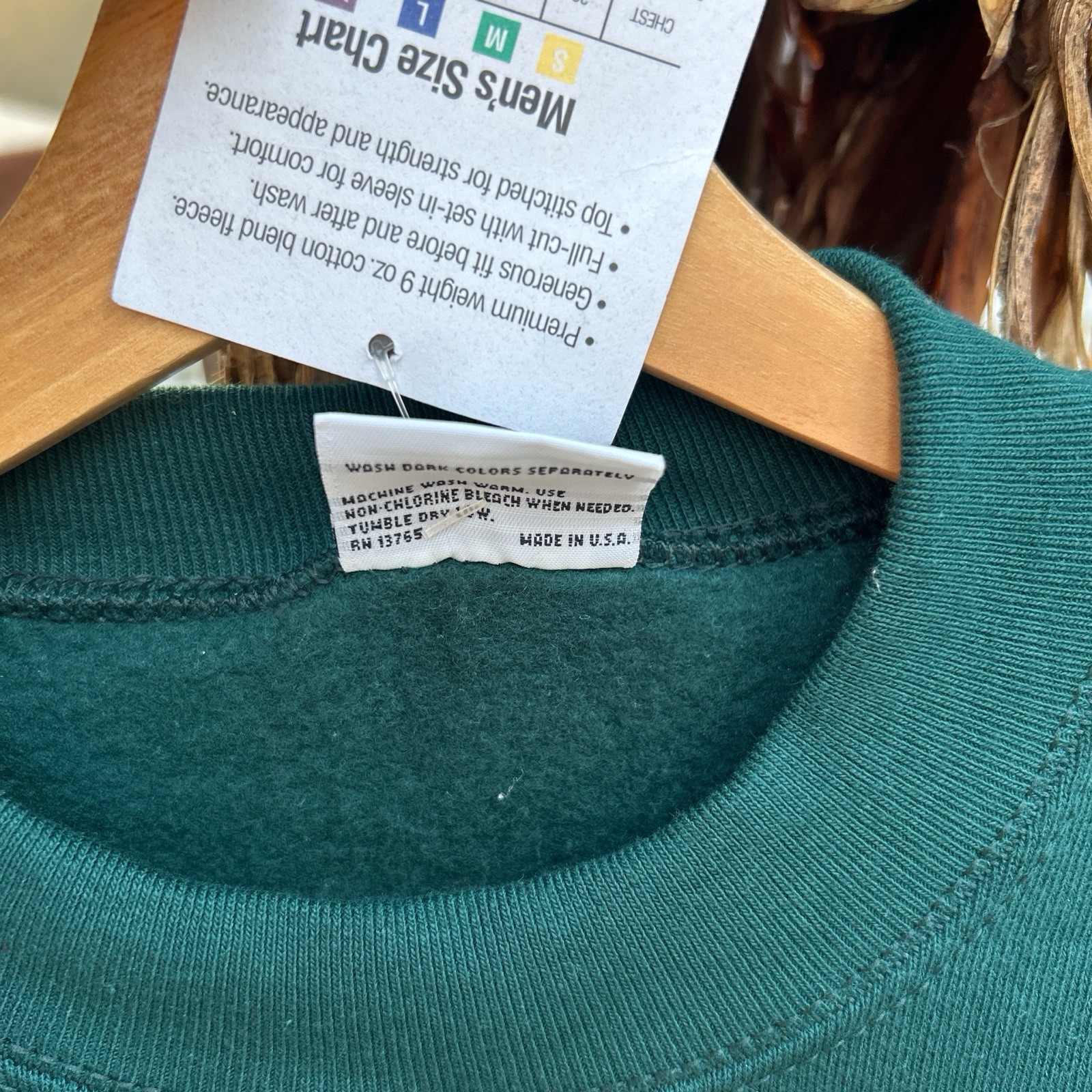 Vintage 1990s Pro Spirit Blank Crewneck USA Made Green Size L