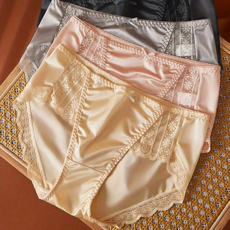Lace Women Sexy Bikini Panties No Show V Cut Mesh See Through Underwear Pack XL
