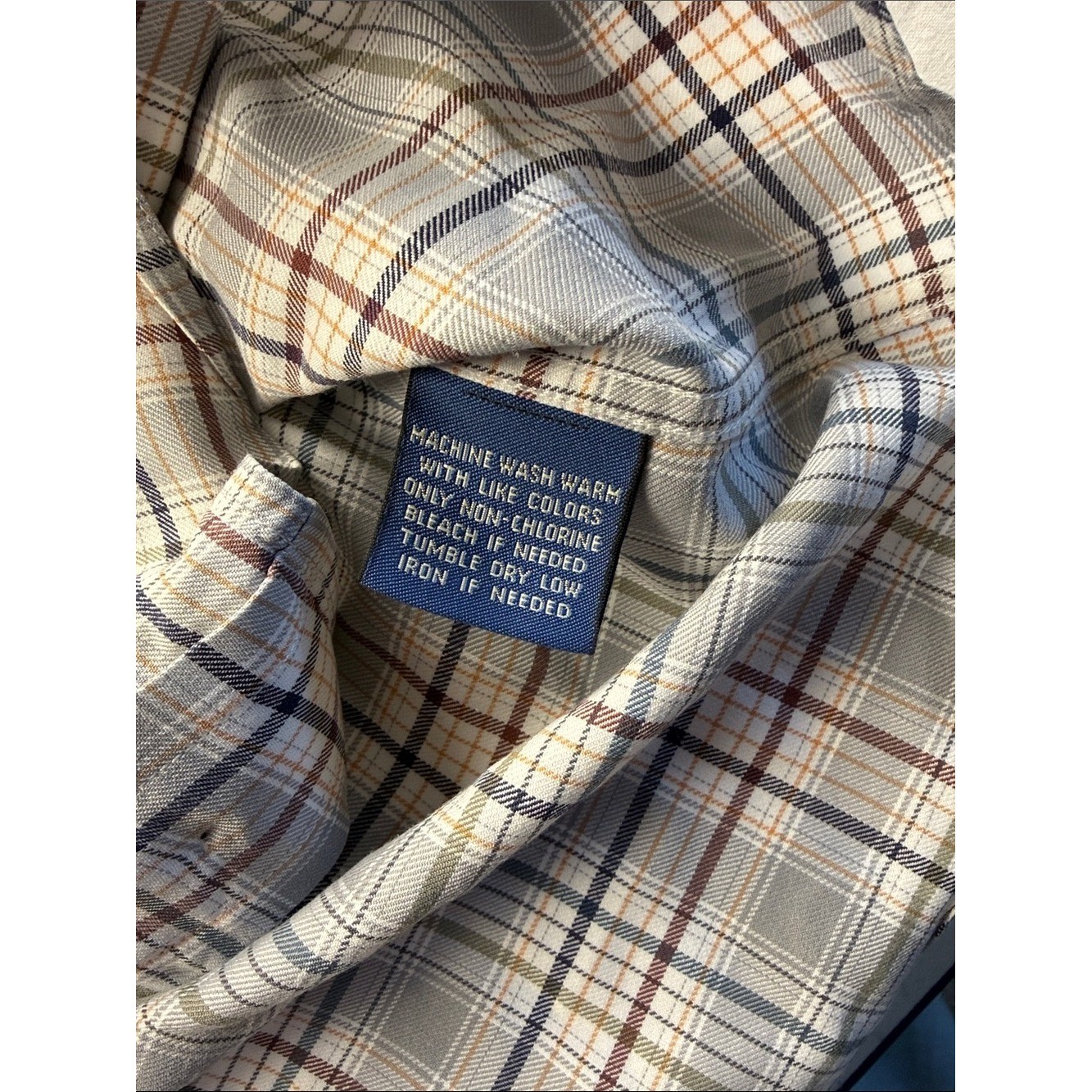 Faconnable Men’s Long-Sleeve Button-Down Plaid Shirt – Light Gray/Blue XL