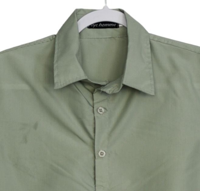 BYC Homme Size S Mens Green Long Sleeve Button-Up Shirt