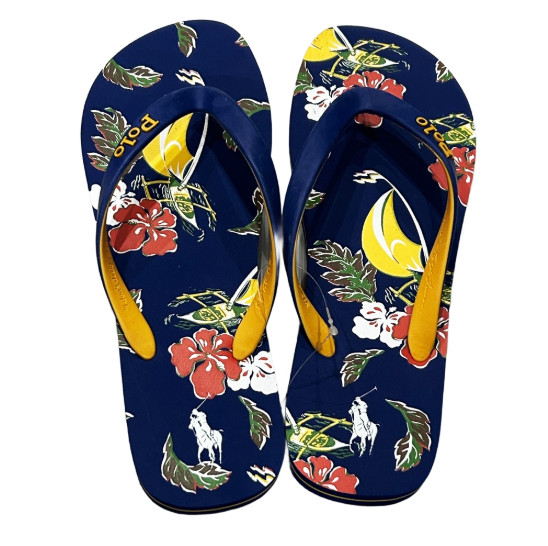 NWT POLO Ralph Lauren TROPICAL VIBE FLIP FLOPS Beach Cruise Play MULTI Mens 9-13