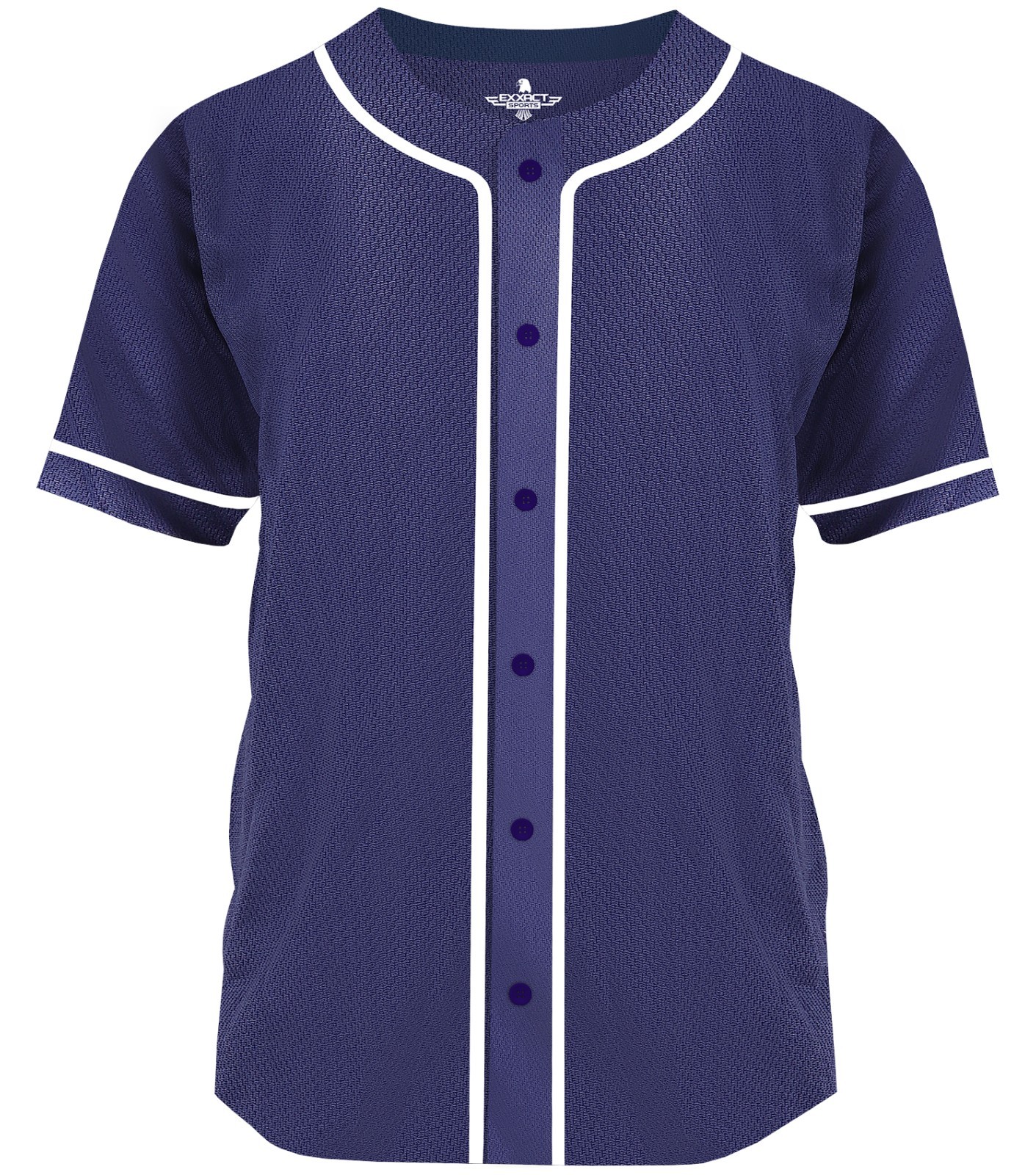 Exxact Sports Blank Baseball Jersey Men, Full Button Down Plain Baseball Jersey