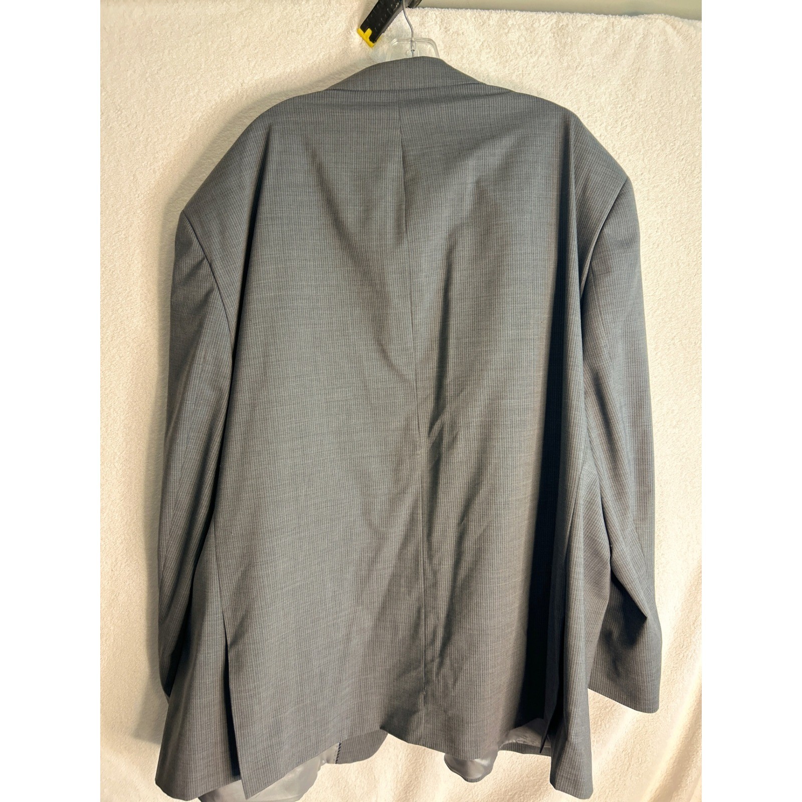 Haines & Bonner London Mens 52R Grey Micro Stripe Two Button Blazer Suit Jacket