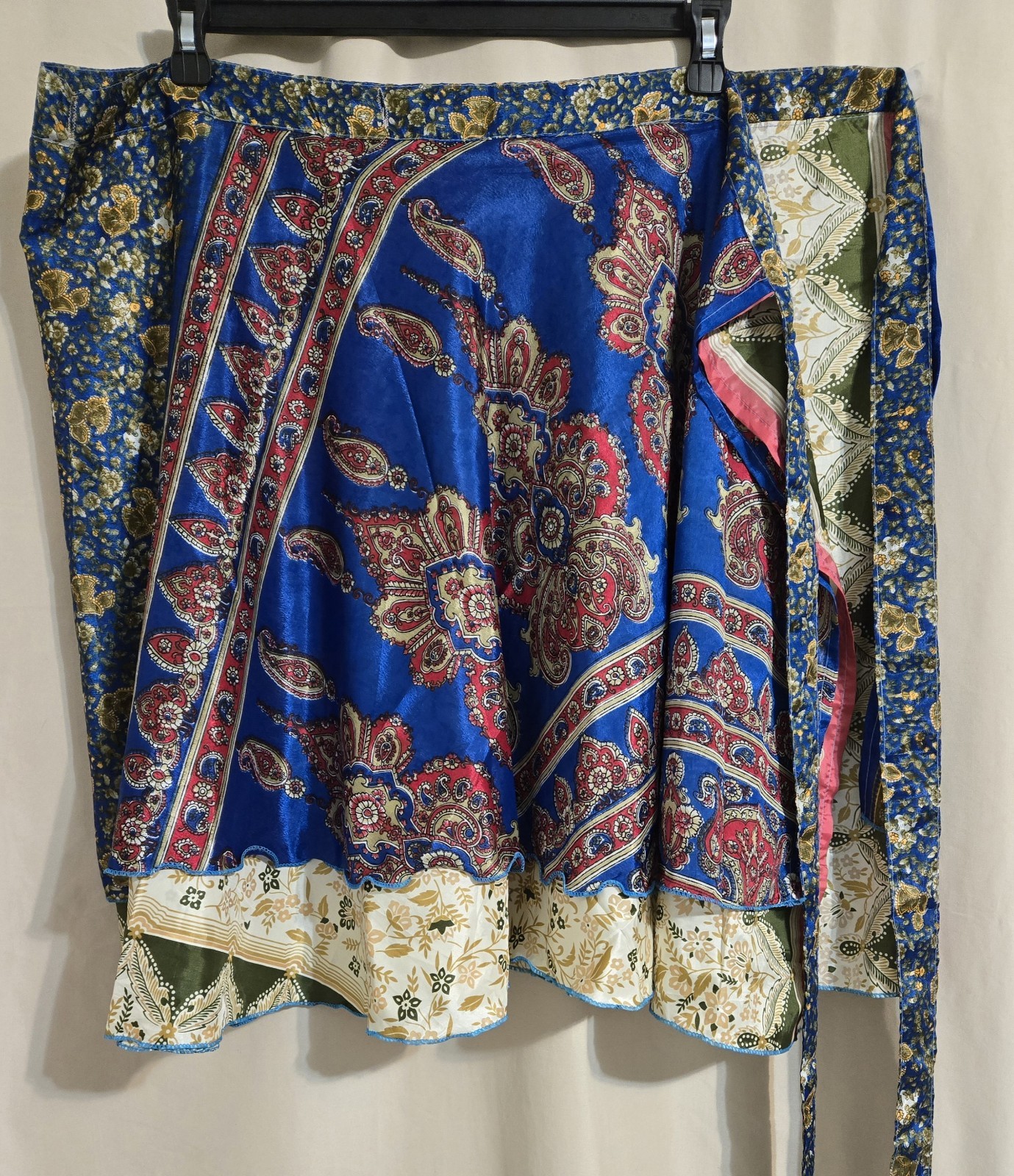 Silk Wrap Around Tie Skirt Reversible One Size Fits Many