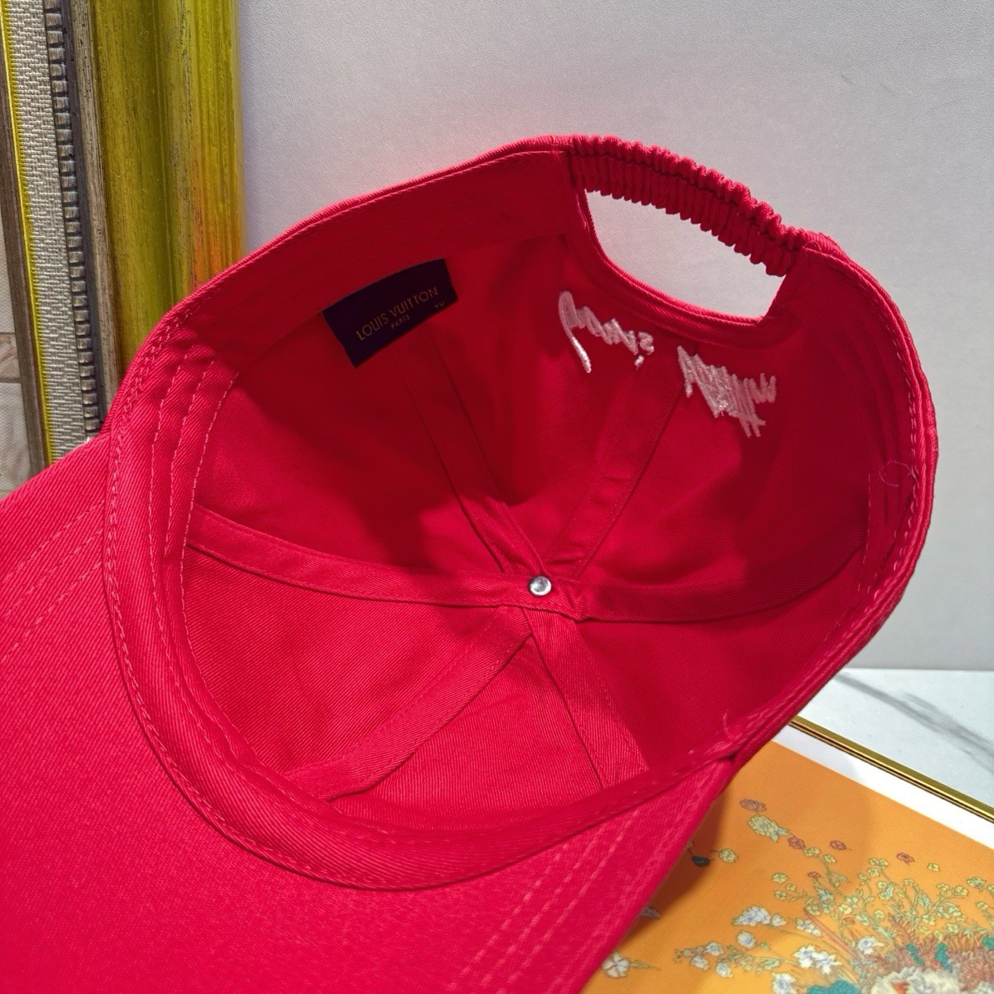 Louis Vuitton Red Solid Baseball Cap Hat One Size Unisex Adults New w/ Tags
