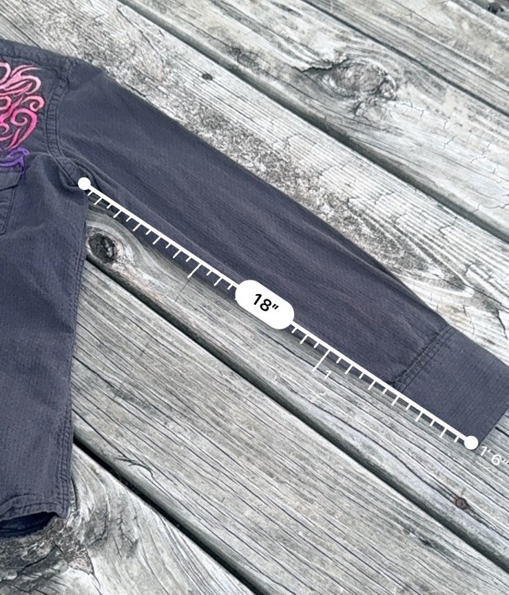 Panhandle Slim Embroidered Western Women’s Snap Button Shirt Small Charcoal Grey