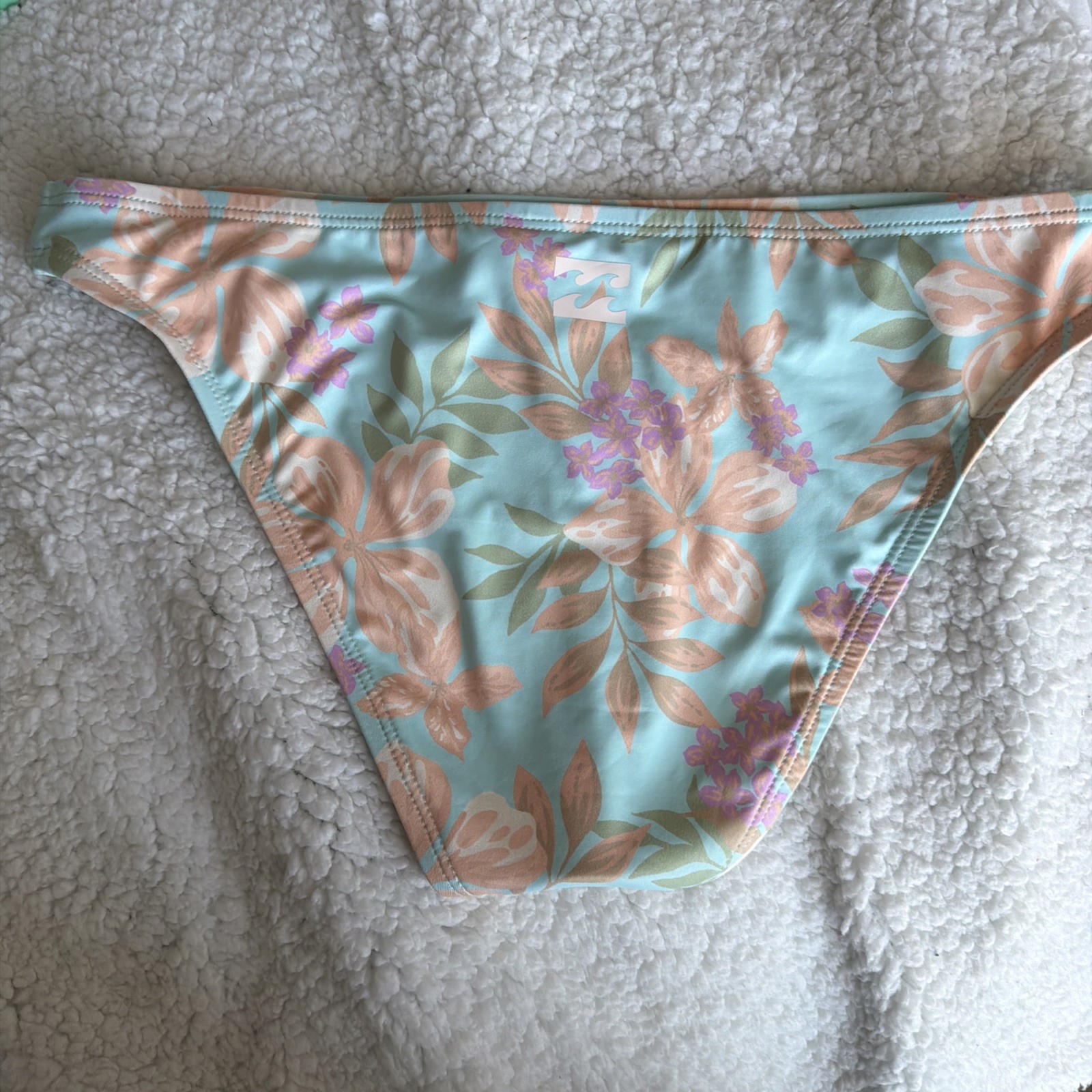 NWT Billabong Beach Babe Triangle Top Bikini Set Moderate Tropical Aqua $99 L