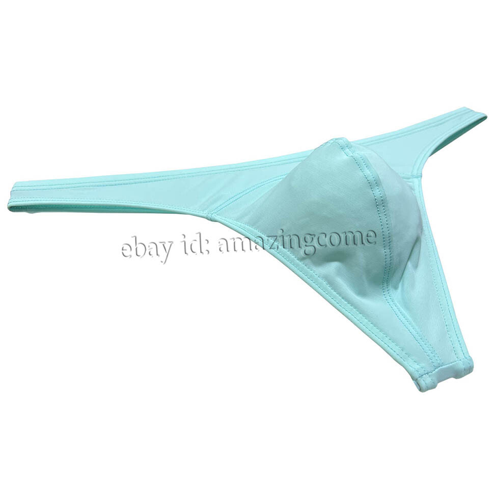 Men’s Matte Swimming Cloth T-back Smooth Thong Underwear Elastic Bikini Tangas