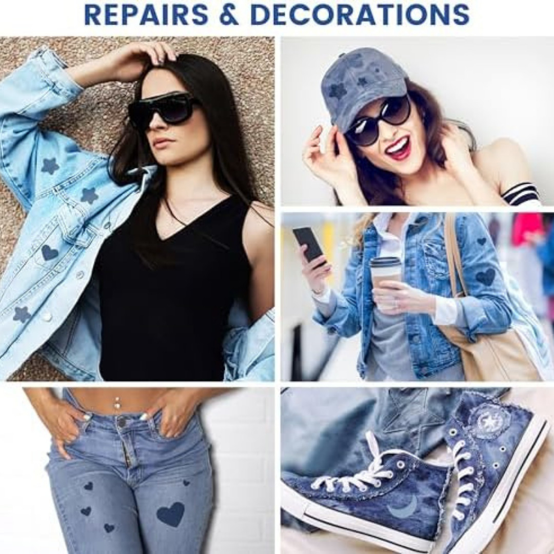 Denim Iron-On Patches for Jeans Repair 6 Colors 4×8.9 Strong Wash – Resistant
