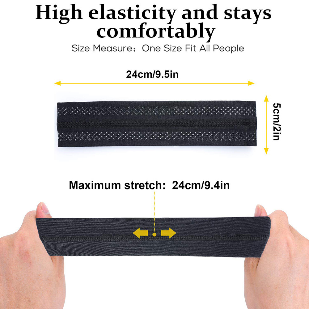 Men Women Moisture Wicking Wide Non-Slip Sport Headband Gym Workout Sweatband US