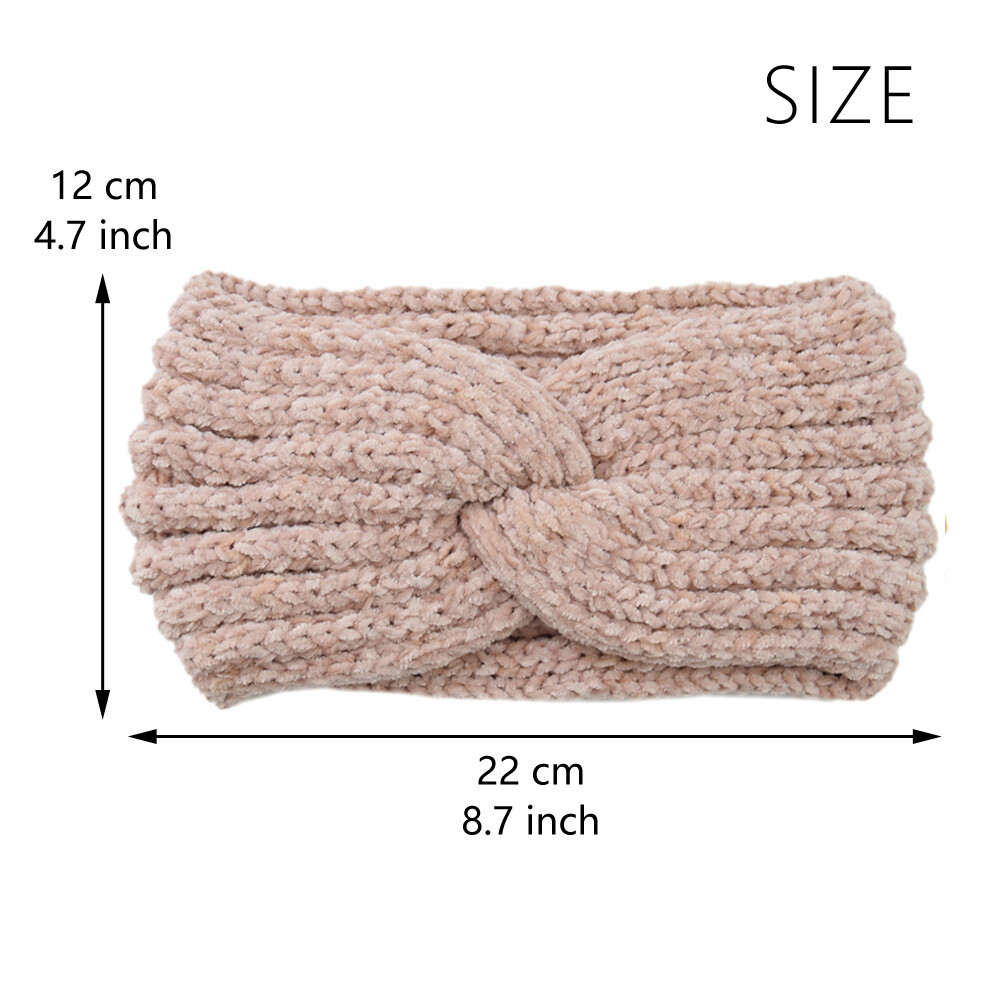 Women Winter Knitted Crochet Knotted Wide Headband Ear Warmer HeadWrap Turban
