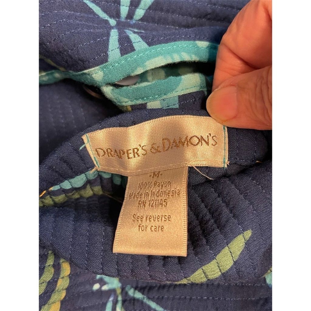 Draper’s & Damon’s Womens M Reversible Dragonfly/Swirl Quilted Jacket Multicolor