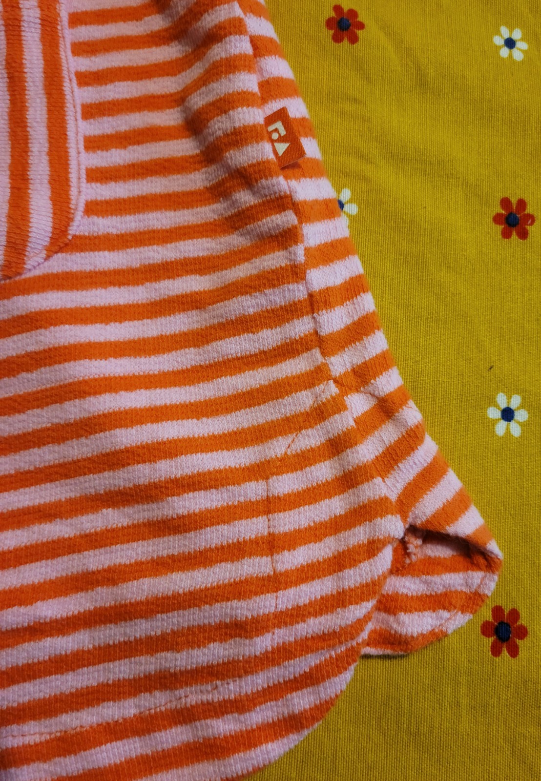 Women’s Free Assembly Orange Pink Striped Sleeveless Cotton Terry Cloth Romper M