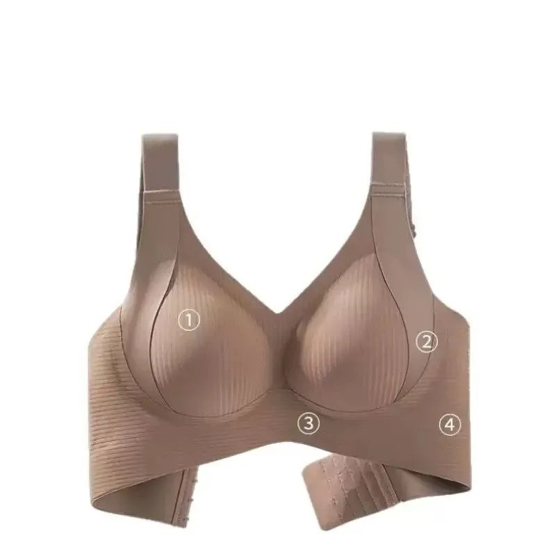 Anti-Sagging Nylon Full Cup Design Seamless Side Support Bra Soft Bralette No