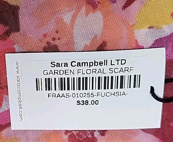 Sara Campbell Garden Floral Scarf FRAAS-010255-Fuchsia MSRP $38.00 Free Shipping